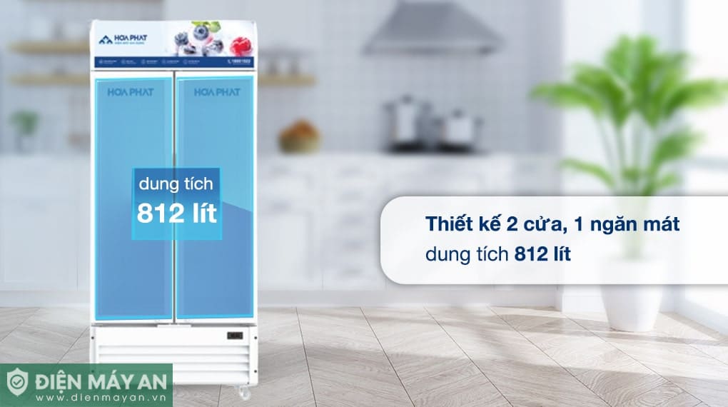 Tủ mát trưng bày Hòa Phát Inverter 812 lít HSR D8812